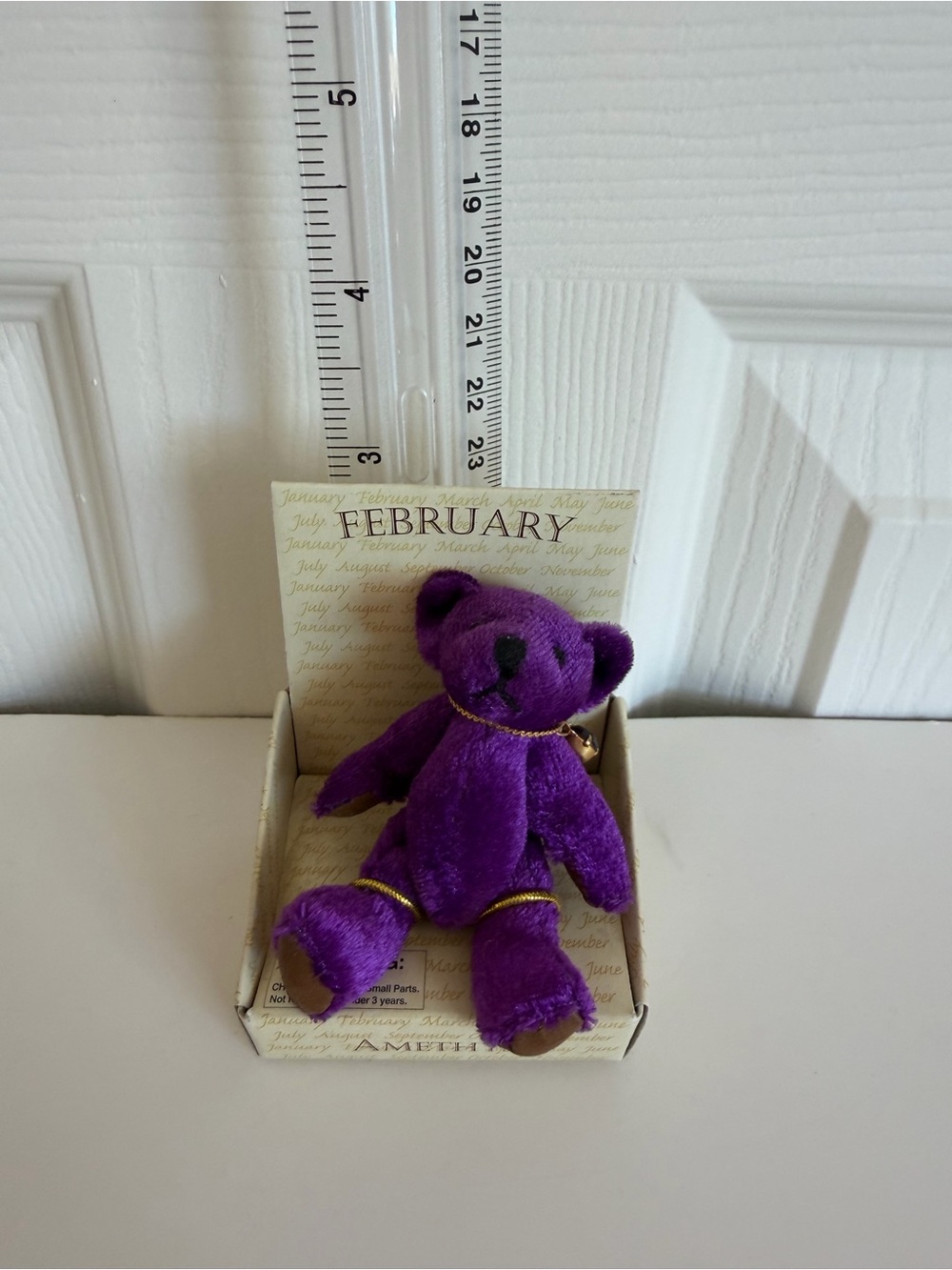 Russ Berrie vintage miniature birthday plush February-Amethyst